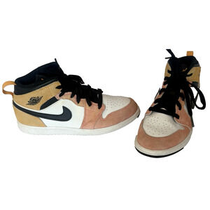 Nike Air Jordan Youth 1 Mid Retro SE PS Flight Club Sneakers Magic Amber Size 2